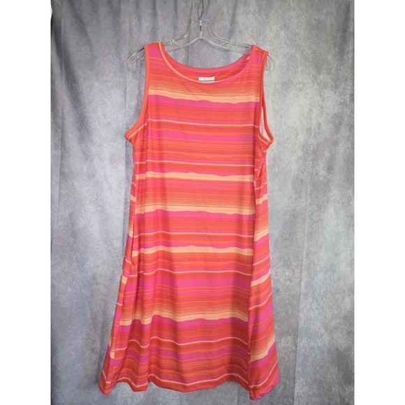 Columbia Dresses & Skirts - Columbia Women's Large Chill River Printed Dress Orange Stripes Size 1X